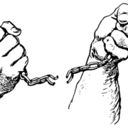 Hands breaking a chain