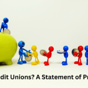Why Credit Unions? A Statement of Principles Multi coloured stick people fill a piggy bank