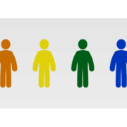 Community Commitment Images of people in red orange, orange, yellow, green, blue and purple